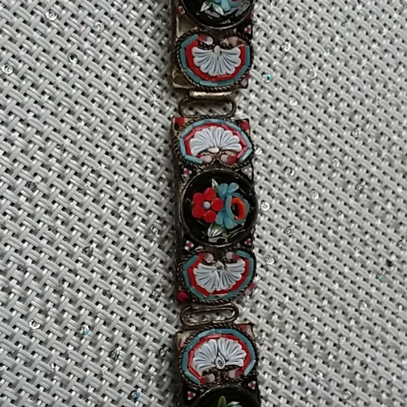 Vintage Italian Floral Micro Mosaic Bracelet - Picture 4 of 6